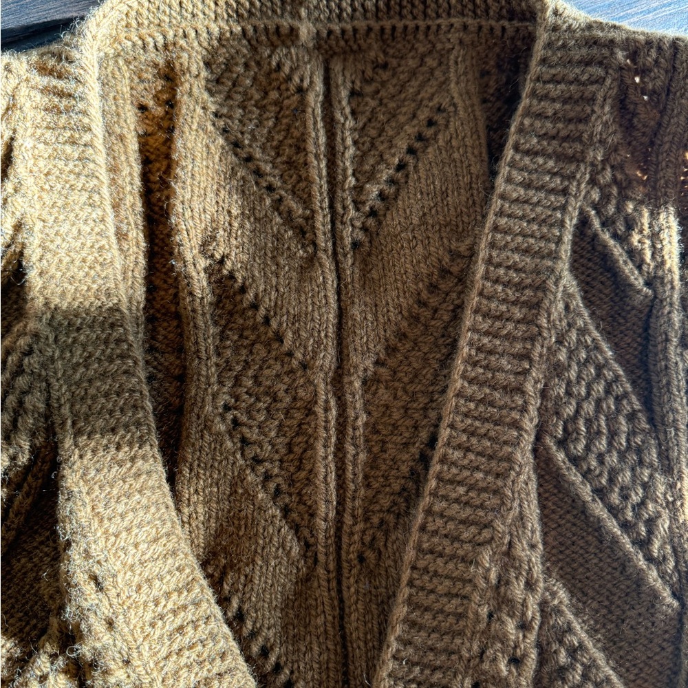 Vintage America Mustard Yellow Knit Button-Front Sweater Vest - Picture 4 of 10